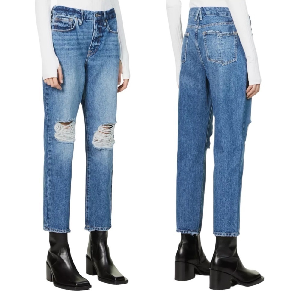 GOOD AMERICAN Good Vintage w/ Jagged Step Hem GV050T Indigo 043‎